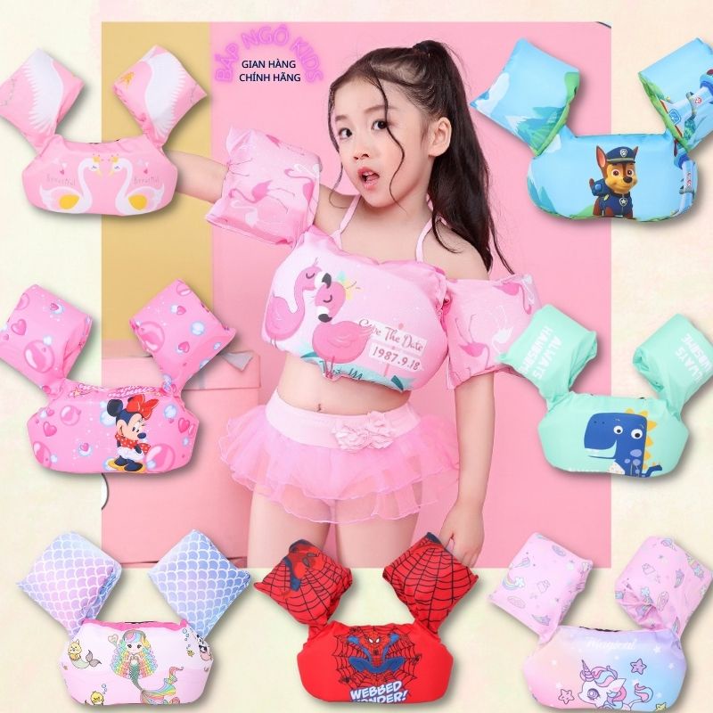 phao bơi cho bé, Phao tay đỡ ngực, phao tập bơi liền thân cho bé trai bé gái chất liệu cao cấp mềm mại Bắp Ngô Kids
