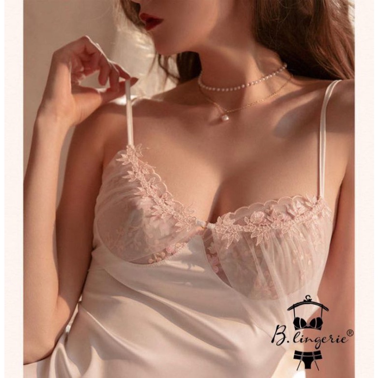 Váy Ngủ Satin Cổ Điển - B.Lingerie