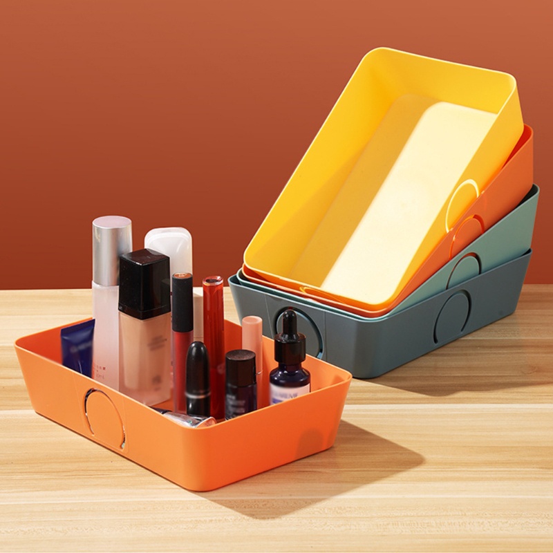 Giỏ Nhựa Đựng Đồ Dùng Để Bàn Màu Sắc Macaron Xinh Xắn Tiện Dụng