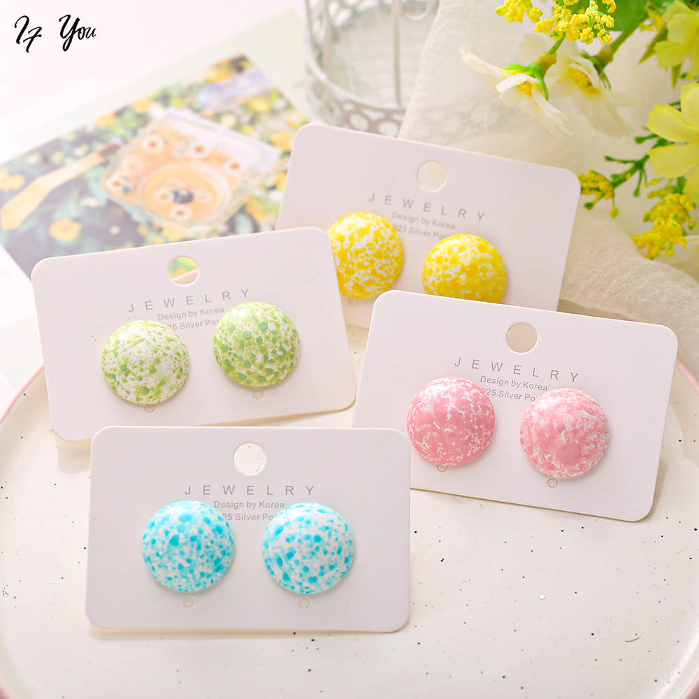 Đôi khuyên tai AY dạng xỏ tạo hình độc đáo màu sắc kẹo ngọt phong cách Hàn Quốc thời trang dành cho nữ