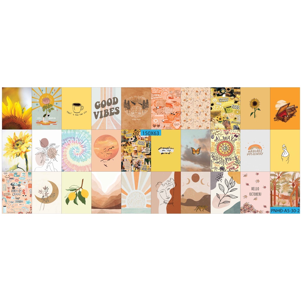 Combo Set 50 tờ Decal dán tường trang trí khổ A4,A5 - Trang trí Phòng ngủ Hiện đại PNHĐ1