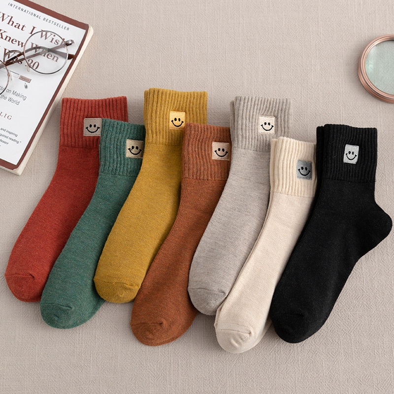 Bít tất vớ nam nữ nữ cổ cao hàn quốc siêu dày cao cấp sét tất cao cổ cute - T6