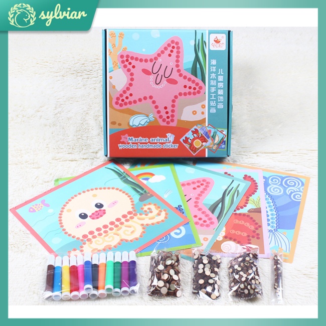 Bộ Tranh Đính Đá Mini DIY Họa Tiết Hoạt Hình Bằng Gỗ Dùng Để Trang Trí