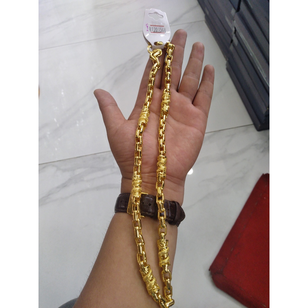 Dây Chuyền Nam Mạ Vàng 18k, 24k Mẫu Xích Rồng Quấn Trụ