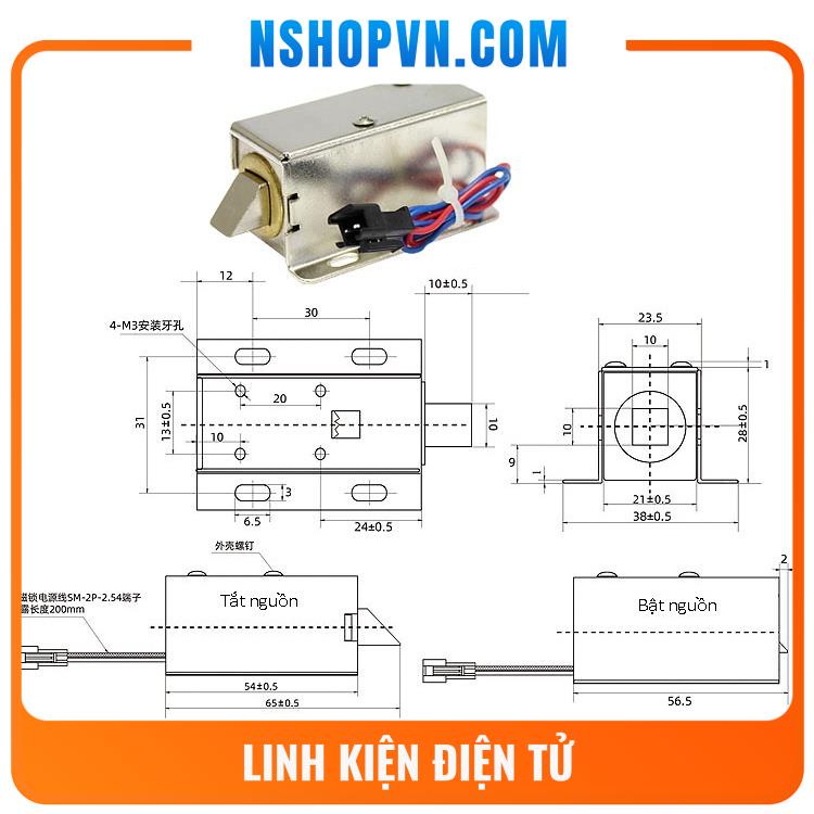Khóa Chốt Điện Từ LY-01 12VDC 24VDC