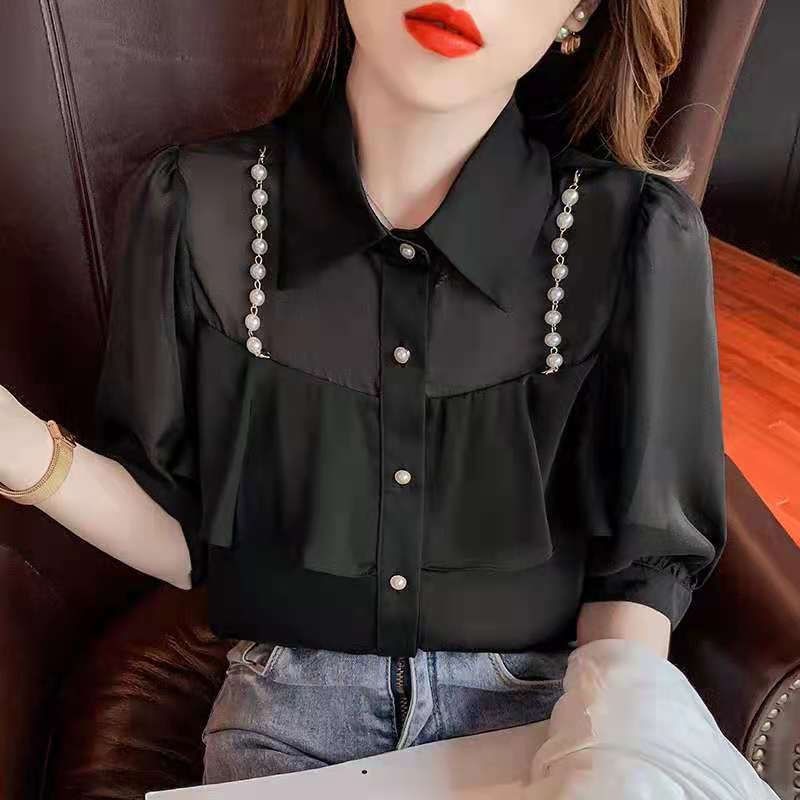 Áo Sơ Mi chiffon Ngắn Tay Thời Trang Mùa Hè Hàn Quốc Dành Cho Nữ