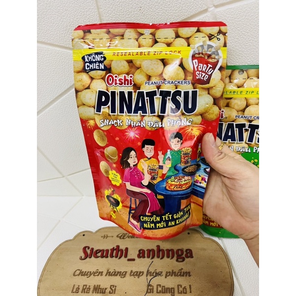 Snack Nhân Đậu Phộng Oishi Pinattsu Vị Mực Cay/Vị Cốt Dừa 95G