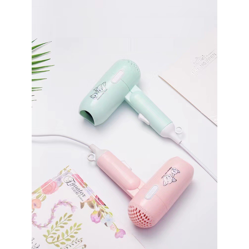 Máy Sấy Tóc Mini Icon Siêu Kute 2 Chế Độ Gấp Gọn Bỏ Túi