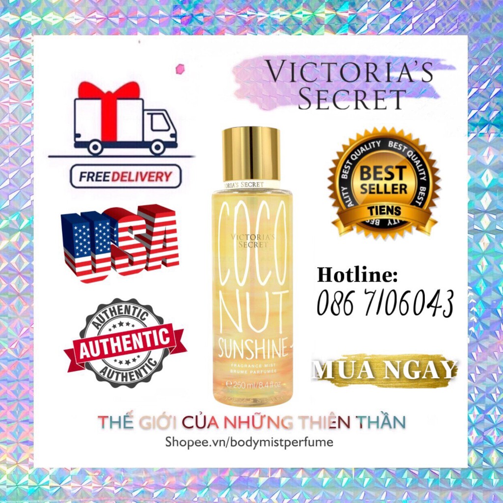 𝗕𝗢𝗗𝗬𝗠𝗜𝗦𝗧𝗣𝗘𝗥𝗙𝗨𝗠𝗘⚜️ Xịt Thơm Body Victoria’s Secret Coconut Sunshine