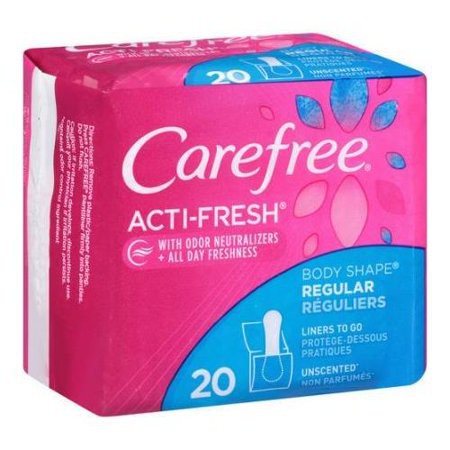 Băng vệ sinh Carefree Acti-Fresh Body Shape Regular to Go Unscented Pantiliners, 20m