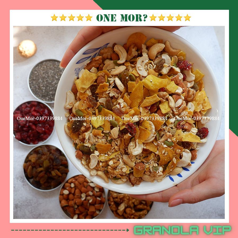 Granola siêu hạt VIP ngũ cốc dinh dưỡng ăn kiêng giảm cân và cho mẹ bầu | OneMor