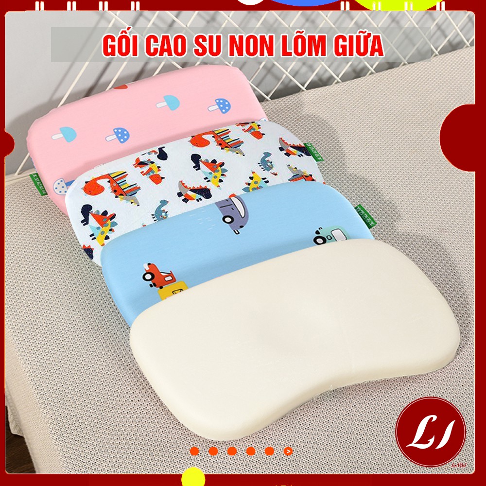 Gối cao su non lõm giữa êm ái cho bé (30x20x3cm)- QATE0106