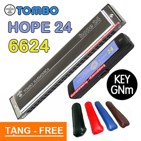 Kèn harmonica tremolo Tombo Hope 24 6624 Key GNm Tone Sol Thứ Tự Nhiên Có Clip Test Âm
