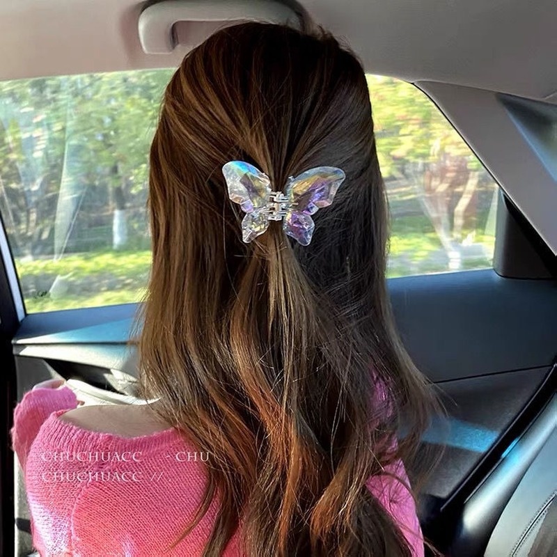Kẹp Tóc Trong Suốt Họa Tiết Bướm Thời Trang Hàn Quốc Cho Nữ