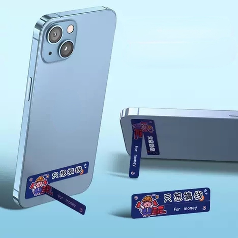 Giá Đỡ Điện Thoại Bằng Thép Không Gỉ Siêu Mỏng Chất Lượng Cao Có Thể Gập Lại Tự Dính Cho iPhone &amp; Android