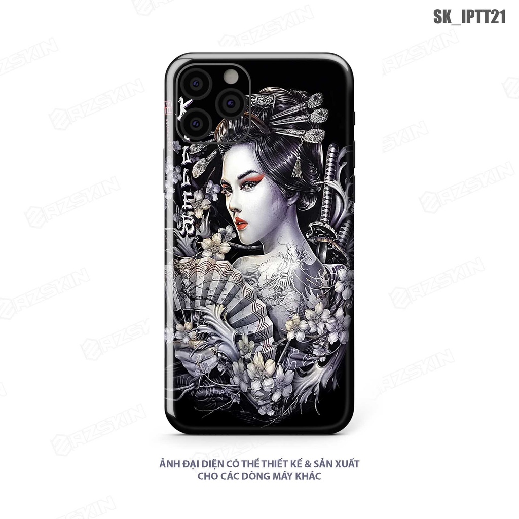 Miếng Dán Skin Tatto Japan Độc Lạ Dành Cho IPhone 7 - 14 Pro Max |SK_IPHTT21| Chất Liệu Nhập Khẩu, Khuôn Cắt Sẵn, Dễ Dán