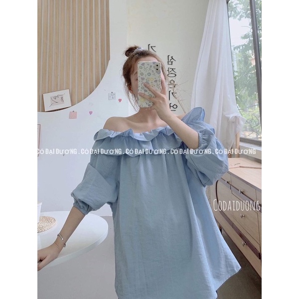 [SIEU SALE] Áo trễ vai đũi trơn mới DN (hàng có sẵn)