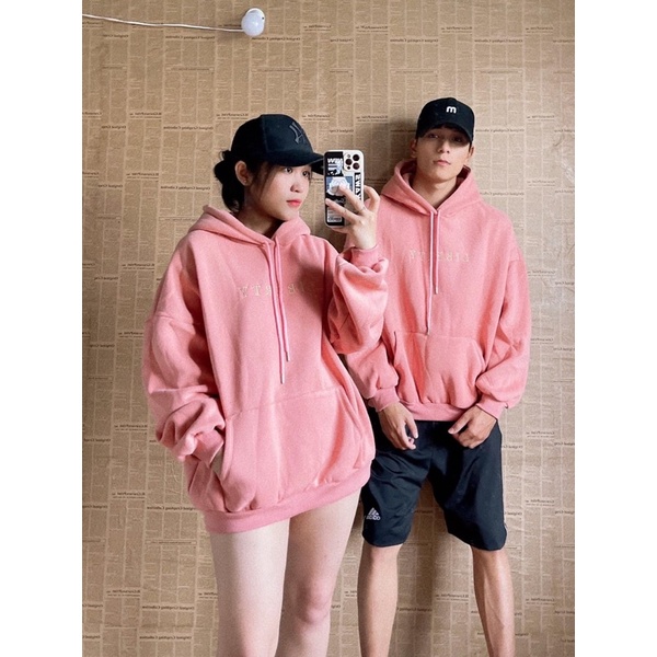 Áo Hoodie Chữ Mặt Trước Chất Nỉ 2 Lớp Dày Dặn Form Rộng Tay Phồng - Unisex Nam Nữ ( Ảnh Thật )