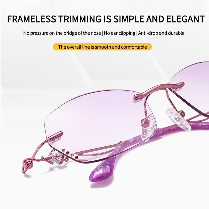 Kính Đọc Sách Không Gọng Chống Ánh Sáng Xanh Hai Công Dụng Cho Nữ