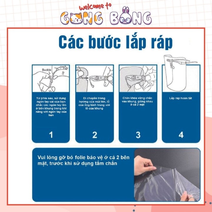 Kính bảo hộ trong suốt, chống bụi, chống giọt bắn, kính Face Shield che mặt, chống dịch Corona hiệu quả | BigBuy360 - bigbuy360.vn