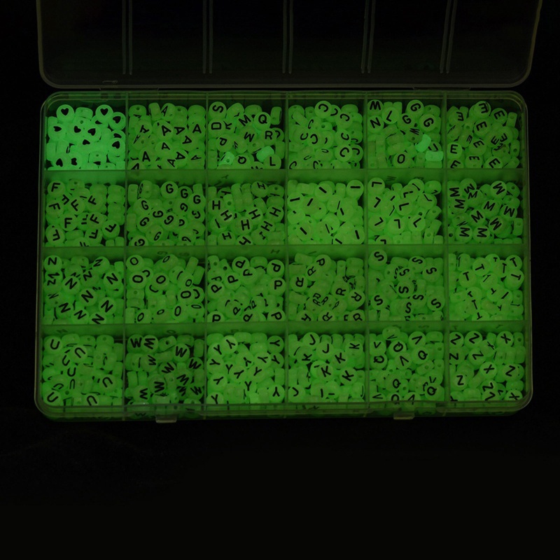 Sa Set 1500 Hạt Xâu Chuỗi Trắng Đen Hình Chữ Cái