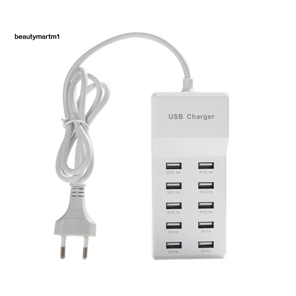 (Shop Amart) Củ Sạc Nhanh 10 Cổng USB Cho Điện Thoại/Máy Tính Bảng