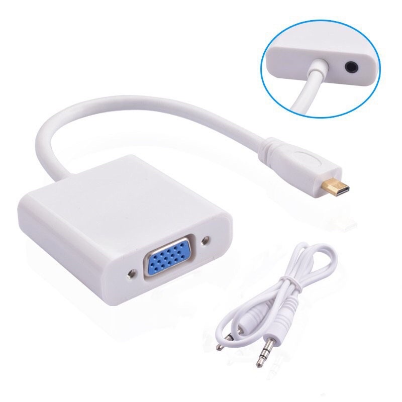 Cáp Chuyển Tín Hiệu Micro Hdmi sang Vga Có Âm Thanh Micro hdmi to vga