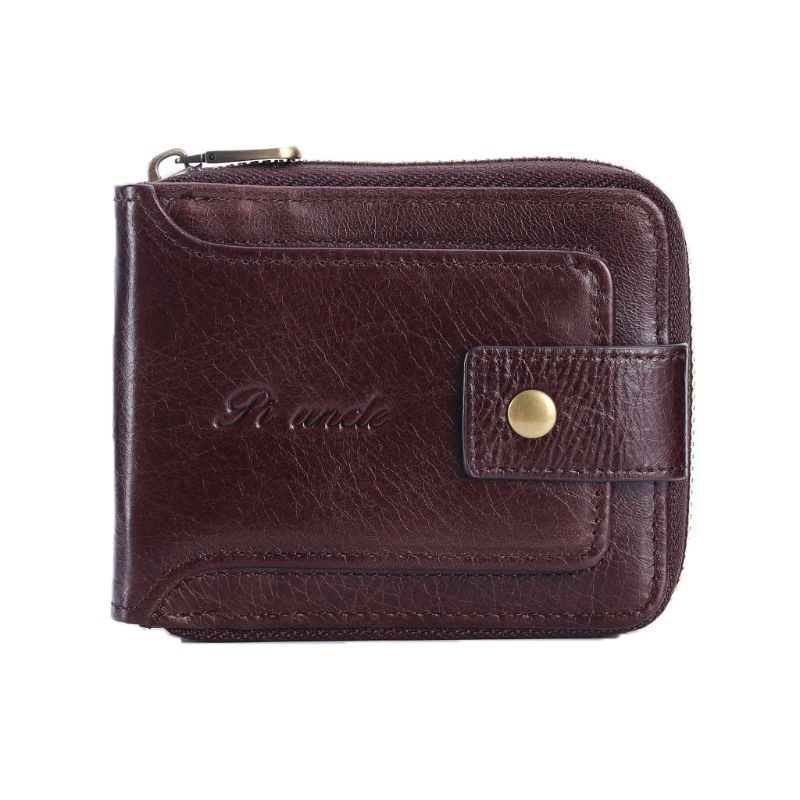 Youyo Ví Da PU Đựng Thẻ Tín Dụng Và Tiền Xu RFID Có Khóa Kéo Cho Nam