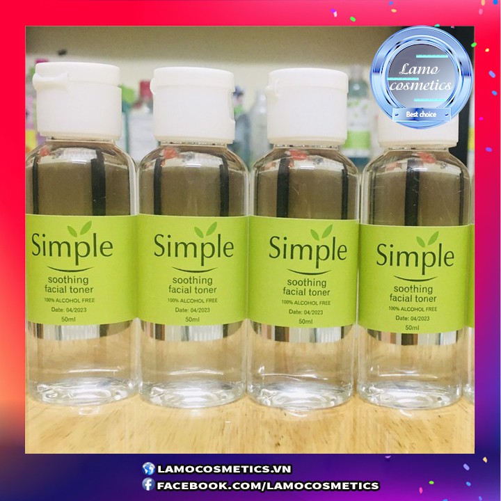 [MẪU THỬ] Nước hoa hồng Simple, Toner Simple Kind To Skin Soothing Facial 50ML