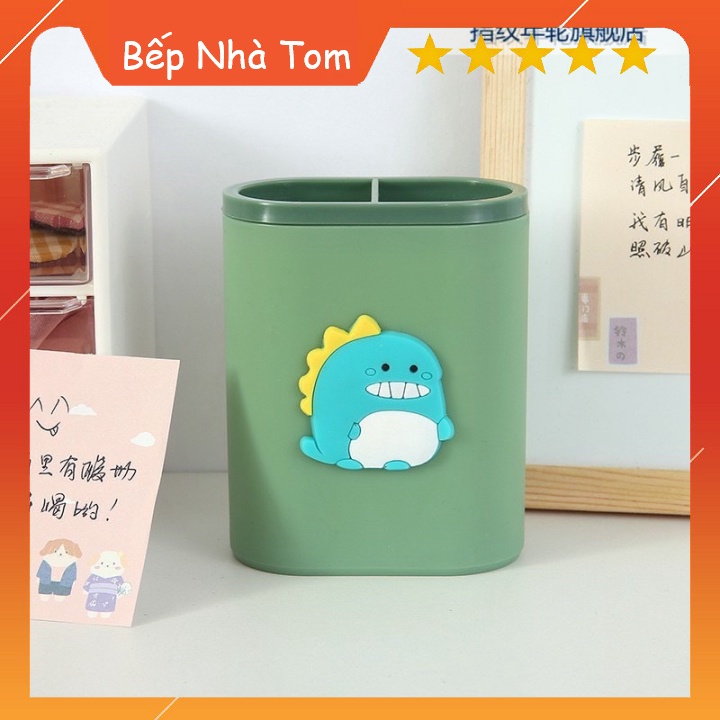 Ống Cắm Bút 2 Ngăn In Hoạ Tiết Cute