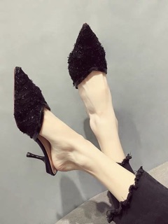 Guốc cao gót mũi nhọn cao 7,5cm