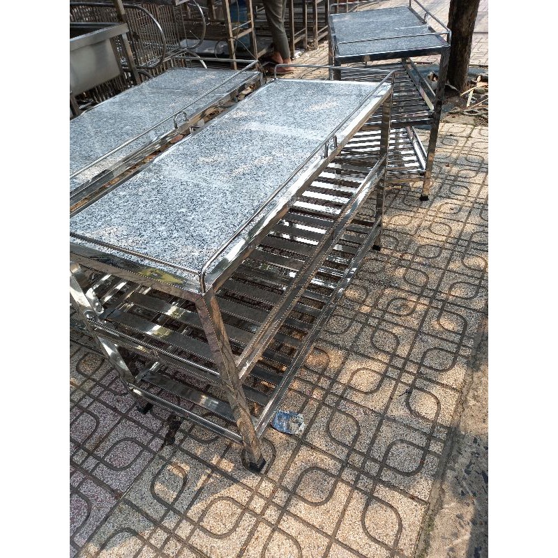 Kệ bếp inox mặt đá hoa cương