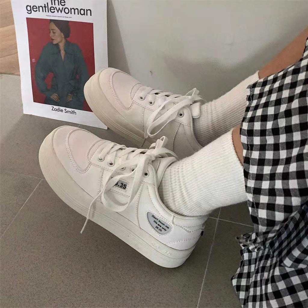 Giày Thể Thao Mũi Tròn Đế Dày Tăng Chiều Cao Thoải Mái Dễ Mặc Thời Trang Xuân Hè Cho Học Sinh