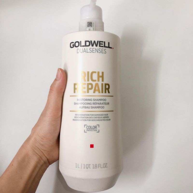 Dầu gội phục hồi Goldwell Rich Repair cho tóc khô hư tổn 1000ml (ĐỨC)- Chai