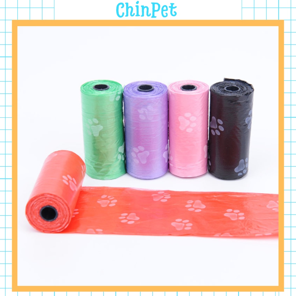Túi nilong hót dọn phân chó mèo - túi dọn đựng phân - 1 cuộn - chinpet