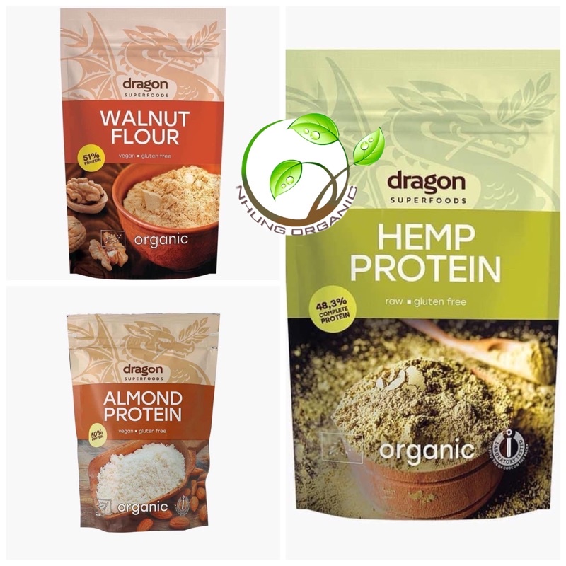 Bột hạnh nhân óc chó hạt gai hữu cơ cao cấp Dragon Superfood 200g