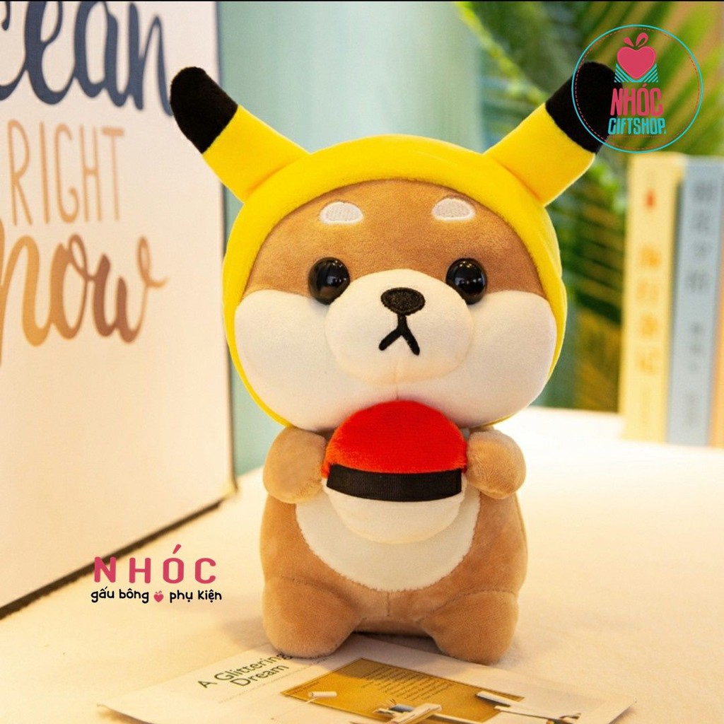 Gấu Bông Hoạt Hình Chó Shiba Cosplay Đội Nón Thú Lông Mịn Bông Mềm Hàng Cao Cấp Đồ Chơi Cho Bé An Toàn Dễ Thương