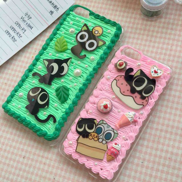 Charm slime mặt lá xanh làm kẹp tóc