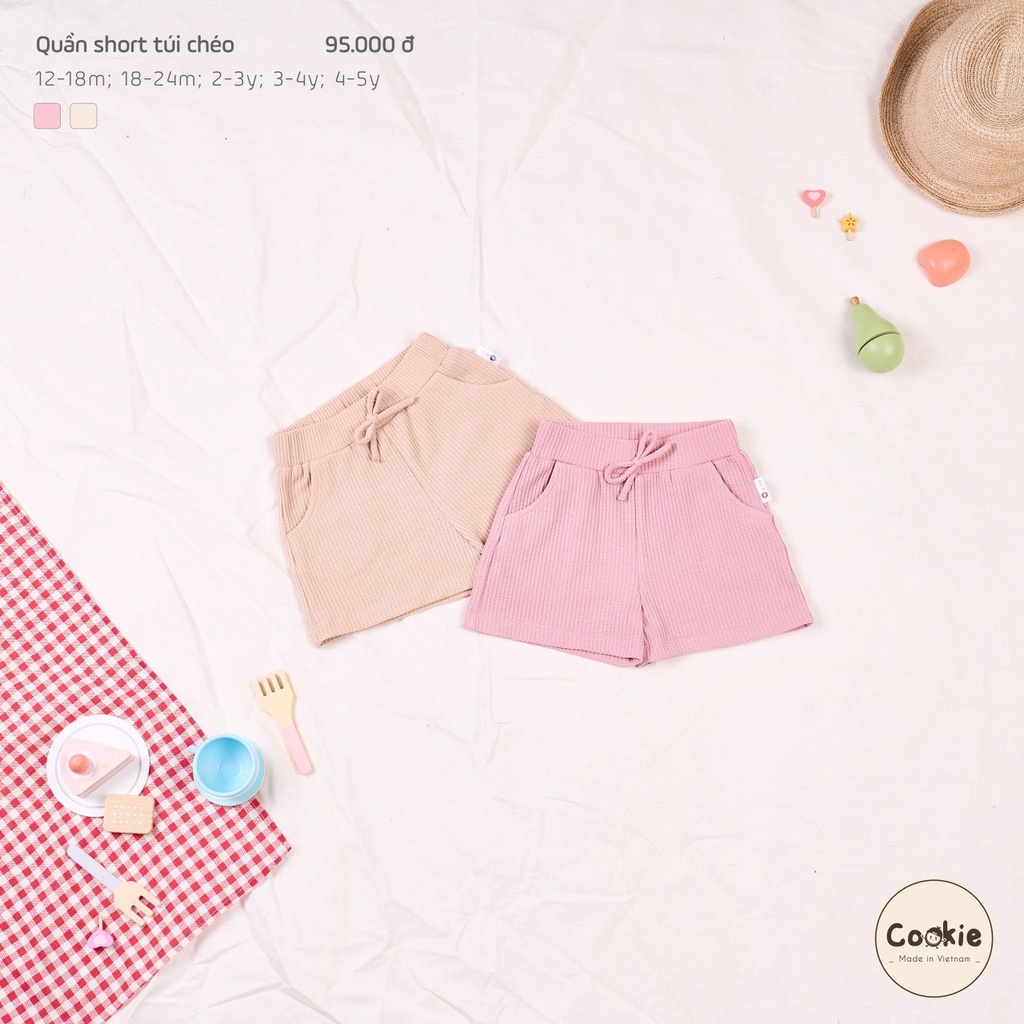 Quần short túi chéo Cookie thoáng khí cho bé