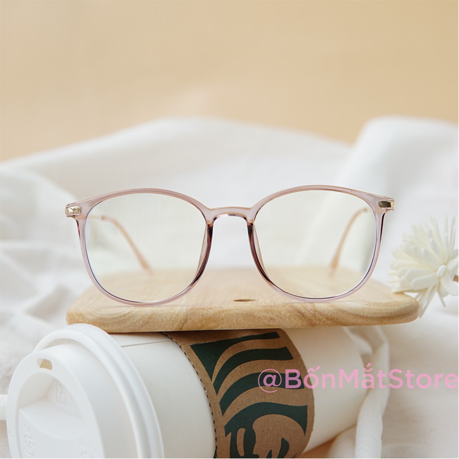 Gọng Kính Cận Nam Nữ Form Tròn Nhựa Dẻo TṚ90 BH271 (Tặng Hộp Khăn) | BigBuy360 - bigbuy360.vn