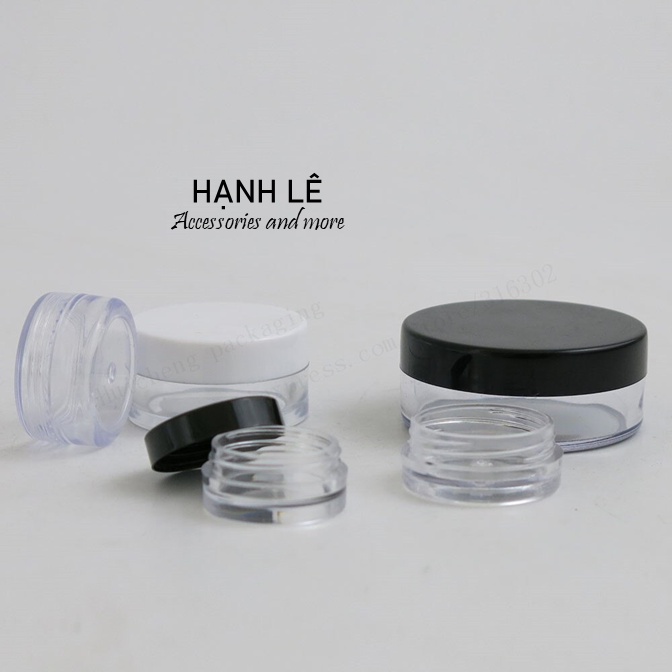 Lọ chiết mỹ phẩm 5 gram nắp đen dùng để chiết mỹ phẩm khi đi du lịch