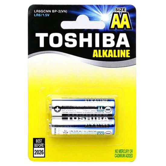 Pin tiểu Alkaline Toshiba vỉ 2 viên