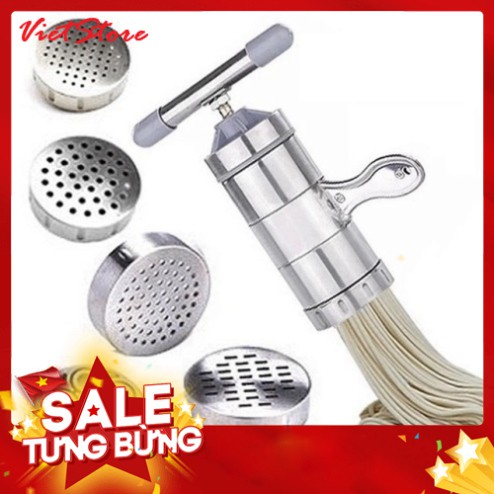 Máy Làm Bún, Mỳ Tươi Tại Nhà Bằng Inox, Tặng Kèm Bộ 5 Size Bún - VietStore