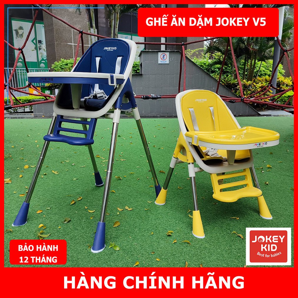 Ghế ăn dặm cho bé cao cấp Jokey V5 điều chỉnh độ cao tặng kèm đệm lót - Bảo Hành 24 tháng