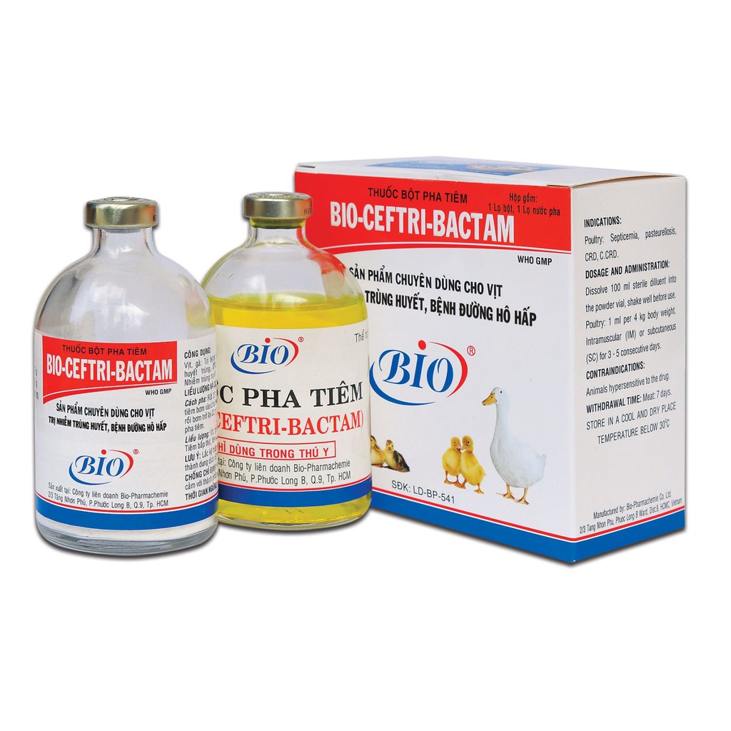 Thuốc Thú Y Bio Đường Hô Hấp Trùng Huyết | CEFTRI BACTAM 100ML