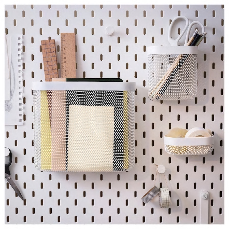 Bộ 3 giỏ lưới đựng đồ bảng cài Skadis IKEA