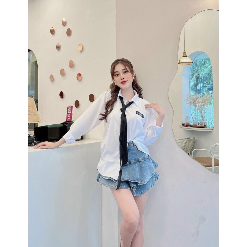 Áo Sơ Mi Kèm Cà Vạt Tay Dài