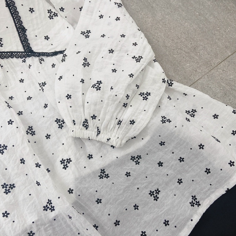 Set babydoll viền hoa ren kèm quần short TH