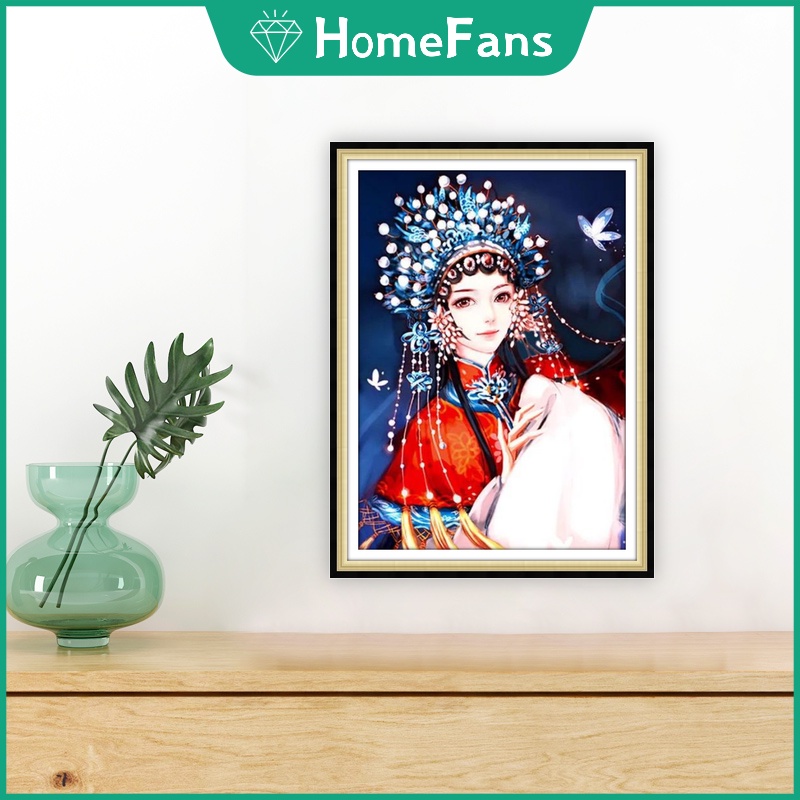 Bộ Tranh Đính Đá 5D Tự Làm 30x40cm / 50x70cm Hình Nhạc Kịch Trung Hoa