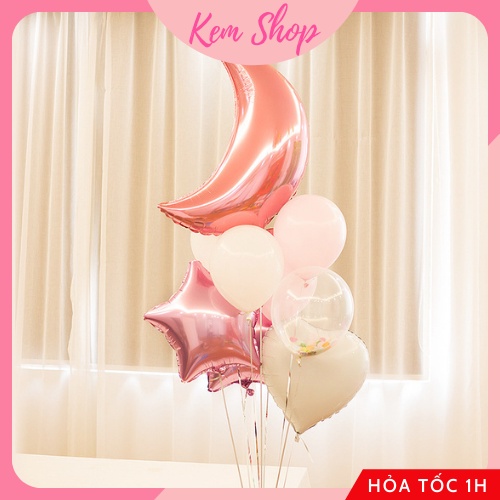 Set bóng mix mẫu trang trí sinh nhật sự kiện tông vàng hồng - K199